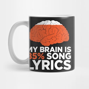 My brain is 85% Song Lyrics Mug